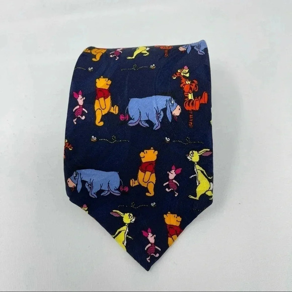 Pooh and Friends Navy Silk Tie Made by Disney - Picture 2 of 9